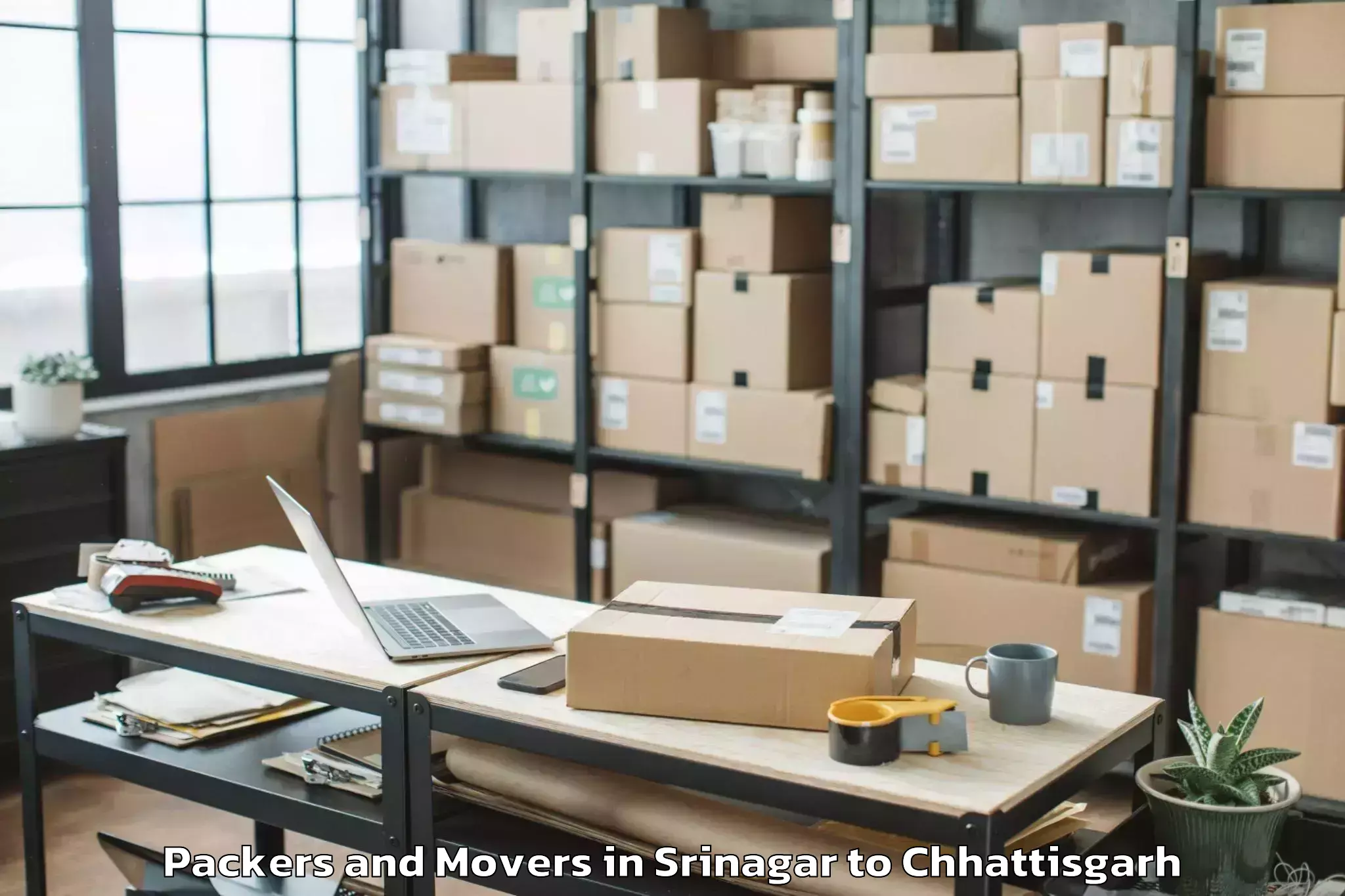 Expert Srinagar to Khairagarh Packers And Movers